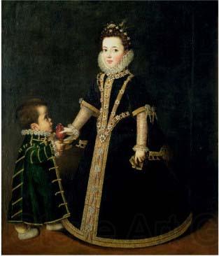Sofonisba Anguissola Girl with a dwarf, thought to be a portrait of Margarita of Savoy, daughter of the Duke and Duchess of Savoy Norge oil painting art